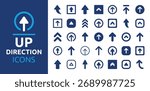 Up direction arrow icon set
