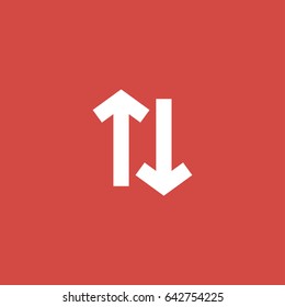 direction arrow icon. sign design. red background