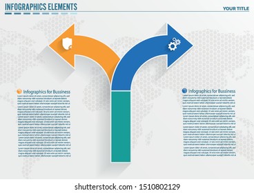 Direction Arrow icon  two arrows infographic template