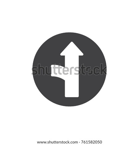 Up direction arrow icon vector, filled flat sign, solid pictogram isolated on white. Symbol, logo illustration.