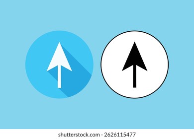 Direction Up Arrow Icons, flat up arrow icon, arrow pointing up vector, upload arrow icon
