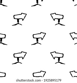 Direction arrow isolated on white background. Seamless patterns. Vector illustration.