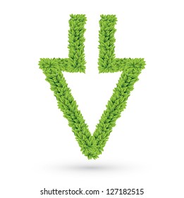 Direction arrow of leaves vector illustration