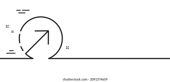 Direction arrow line icon. Arrowhead symbol. Navigation pointer sign. Minimal line illustration background. Direction line icon pattern banner. White web template concept. Vector