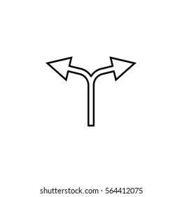 Direction arrow line icon, navigation and two way sign, vector graphics, a linear pattern on a white background, eps 10.