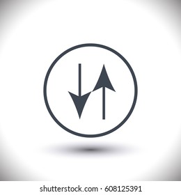 Direction arrow line vector icon