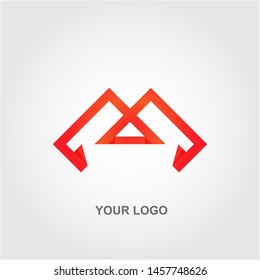 direction arrow logo. gradation color template design vector