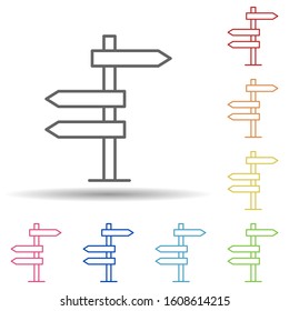 Direction, arrow in multi color style icon. Simple thin line, outline vector of business icons for ui and ux, website or mobile application