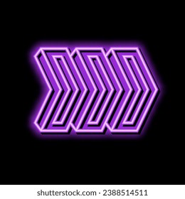 direction arrow neon light sign vector. direction arrow illustration