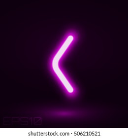 Direction Arrow Neon Light Vector Illustration