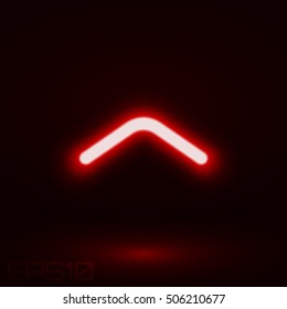Direction Arrow Neon Light Vector Illustration