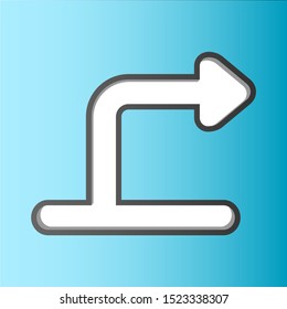 direction arrow to the right, direction directions, exit map with a blue gradation background