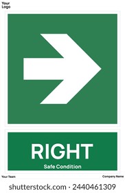 Direction arrow right safe condition signs symbol standard iso 7010