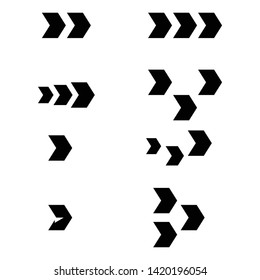 Direction arrow set , warning icon