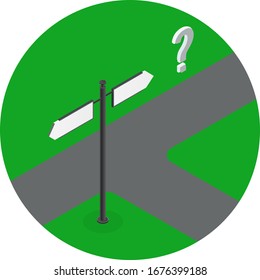 Direction arrow sign. Making decision.