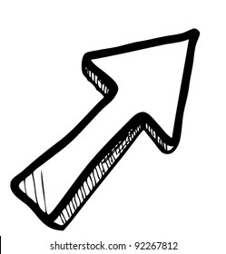 Direction arrow sketch vector illustration