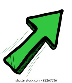 Direction arrow sketch vector illustration