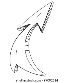 Direction arrow sketch vector illustration