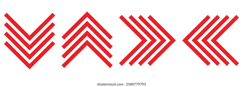 Direction arrow symbol collection. Arrow up, down, right left. Swipe arrow symbol icon. Swipe up arrow vector illustrator. 