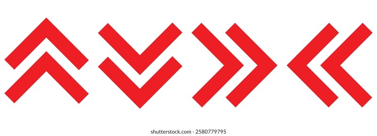 Direction arrow symbol collection. Arrow up, down, right left. Swipe arrow symbol icon. Swipe up arrow vector illustrator. 