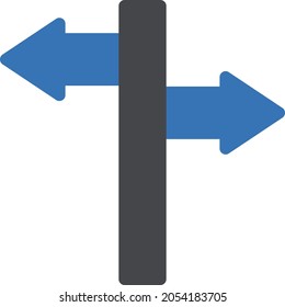 icono de color de glifo vectorial de flecha de dirección