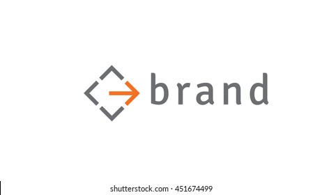 Direction Arrow Vector Logo Template. Movement Brand Identity (sign, Symbol, Icon)