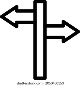 direction arrow vector thin line icon