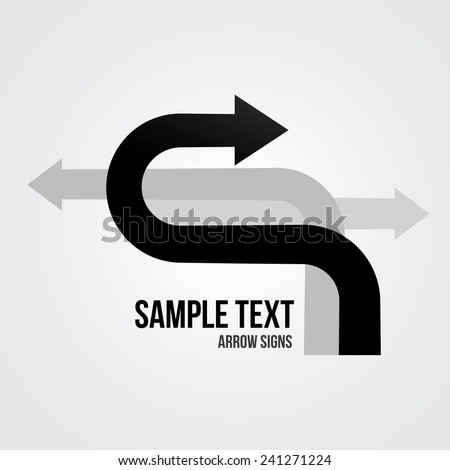 Direction arrow vector. U-turn sign.