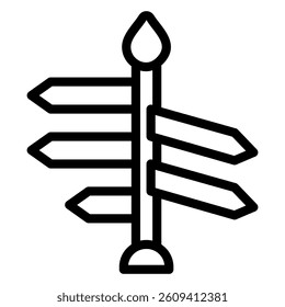 Direction arrows column line icon, navigation concept. Vector graphics. City directional pointer sign on white background, style mobile or design
