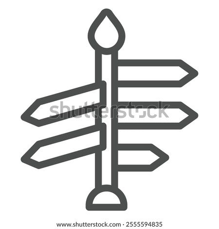 Direction arrows column line icon, navigation concept. Vector graphics. City directional pointer sign on white background, outline style icon for mobile or web design