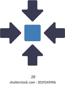  Direcciones o flechas o Comprimir el concepto de iconos