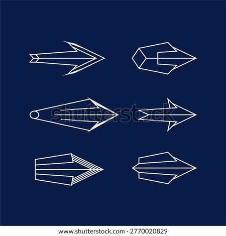 Direction arrows are cursors. A set of icons. Art Deco style.