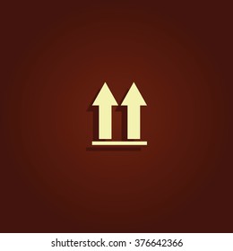 Direction arrows up icon.