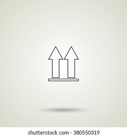Direction arrows up icon.