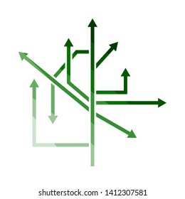 Symbol Richtung Pfeil. Flaches Farbleiterdesign. Vektorgrafik.