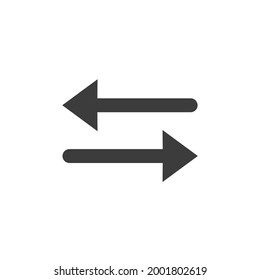 Direction Arrows Icon Isolated on Black and White Vector Graphic