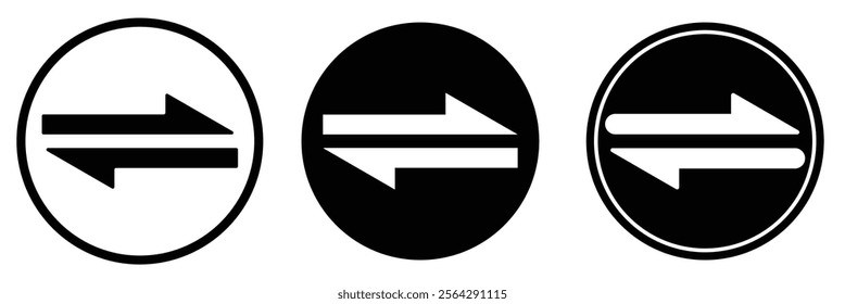 Direction arrows icon set. data transfer arrow icon set eps 10. vector illustration .