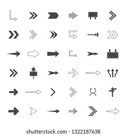 direction arrows icons set. road signs icons set. Vector illustration direction arrows icons set. road signs icons set. Vector illustration