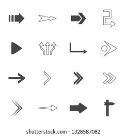 direction arrows icons set. road signs icons set. Vector illustration