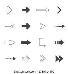 direction arrows icons set. road signs icons set. Vector illustration