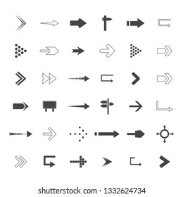 direction arrows icons set. road signs icons set. Vector illustration