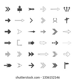 direction arrows icons set. road signs icons set. Vector illustration