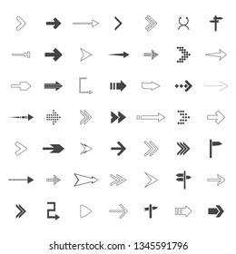 direction arrows icons set. road signs icons set. Vector illustration