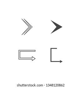 direction arrows icons set. road signs icons set. Vector illustration