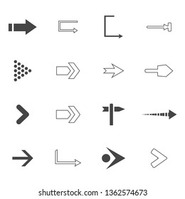 direction arrows icons set. road signs icons set. Vector illustration