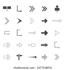 Direction arrows icons set. Vector illustration