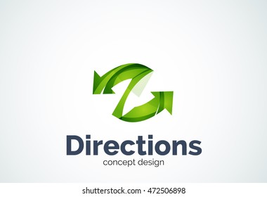 Logo-Vorlage für Direction Pfeile, abstraktes, elegantes Geschäftssymbol