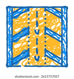 direction arrows on parking doodle icon sketch vector. direction arrows on parking sign. isolated symbol illustration