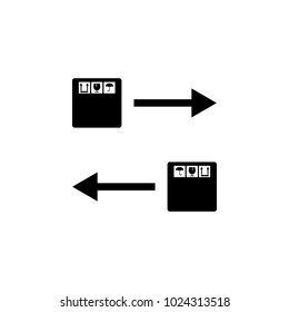 direction arrows and packing boxes icon. Element of logistic for mobile concept and web apps. Icon for website design and development, app development. Premium icon on white background