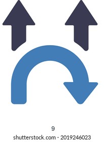  Concepto de icono de dirección o flechas o de cara triste